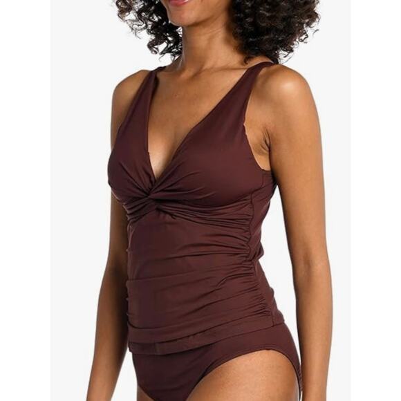 La Blanca Java Over The Shoulder Twist Tankini 14 NWT - Picture 1 of 4